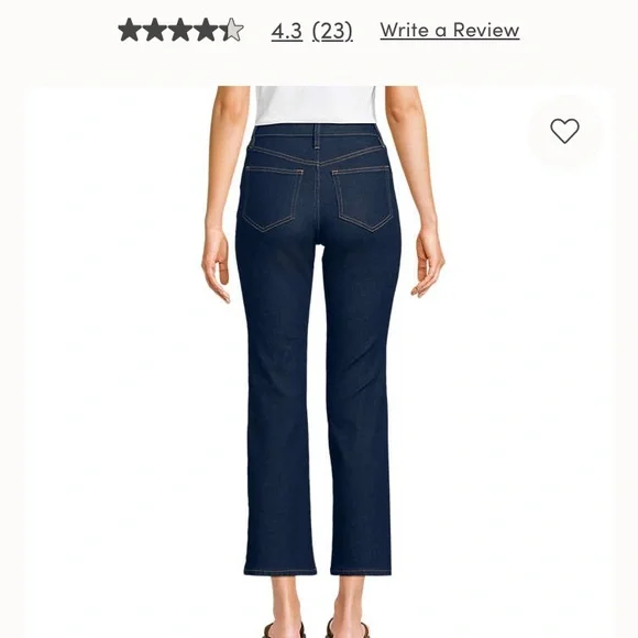 Lands' End Navy Button-Fly Flare Jeans - Picture 2 of 6